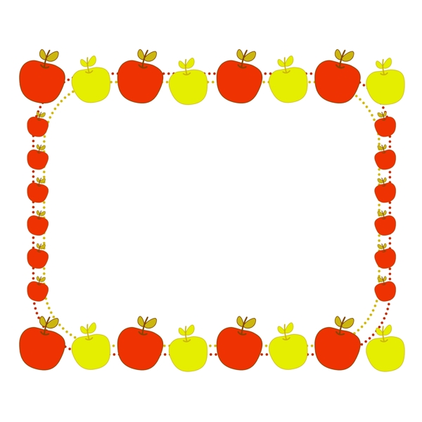 苹果水果卡通边框