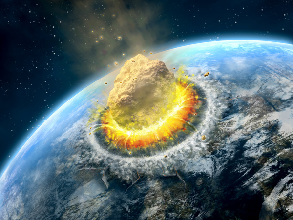 陨石撞击地球图片