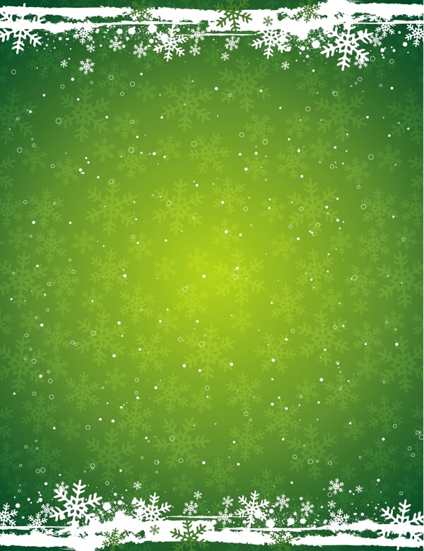 绿色的雪花背景矢量