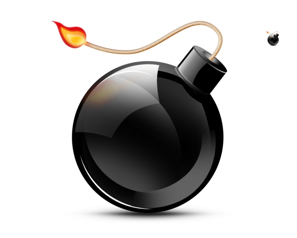 黑色炸弹icon图标设计