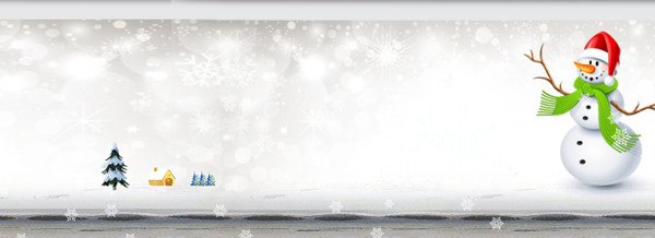 簡約卡通圣誕雪人淘寶banner背景