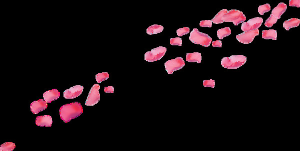 粉色飘落花瓣png元素素材