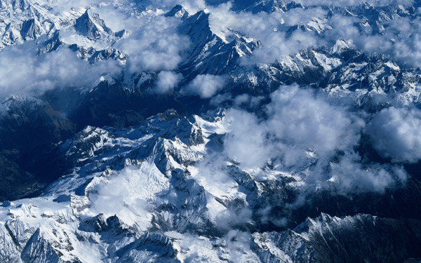 航拍喜马拉雅山脉风景