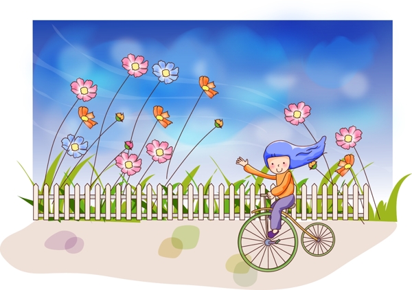 鲜花自行车图片