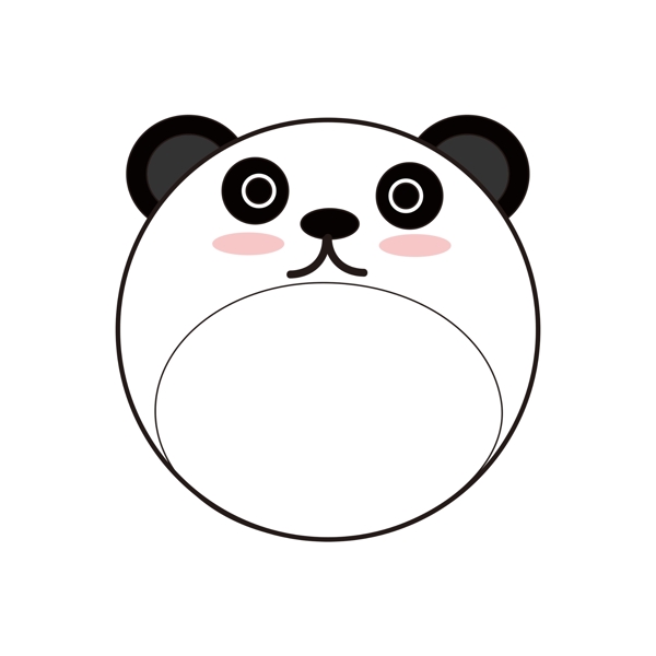 手绘可爱熊猫小动物边框贴纸