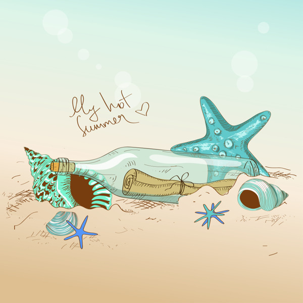 漂流瓶素材
