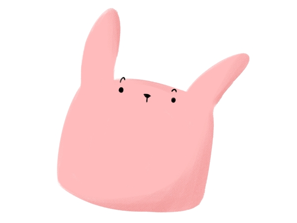 手绘卡通粉色可爱小兔子边框