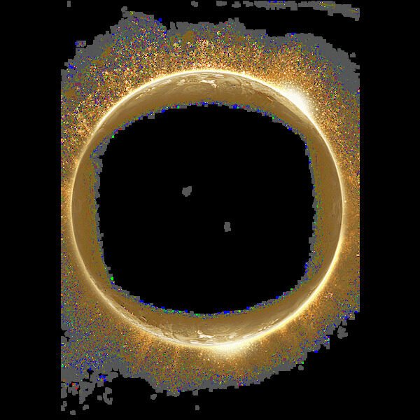 金色发光圆圈png元素
