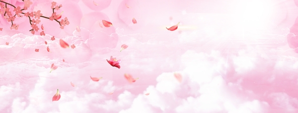 粉色桃花满天飞背景