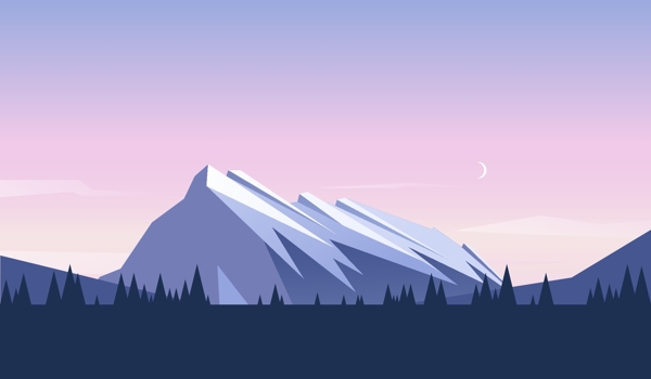 雪山風(fēng)景插畫