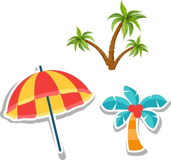 卡通椰子树遮阳伞