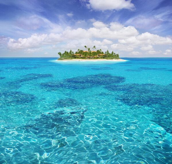 高清晰漂亮的小岛图片素材