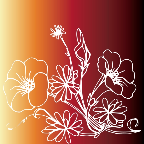 白描花朵