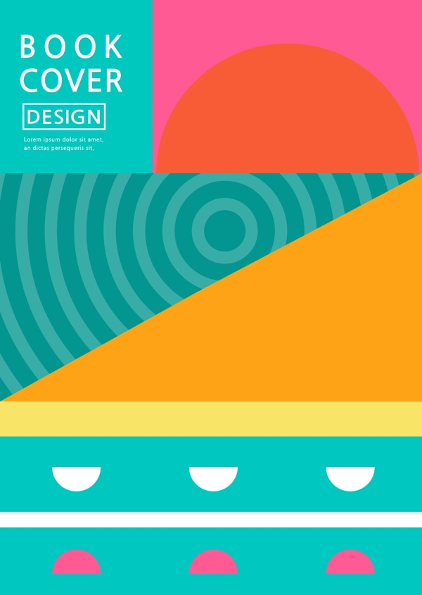 彩色抽象几何图企业创意设计商业计策盖