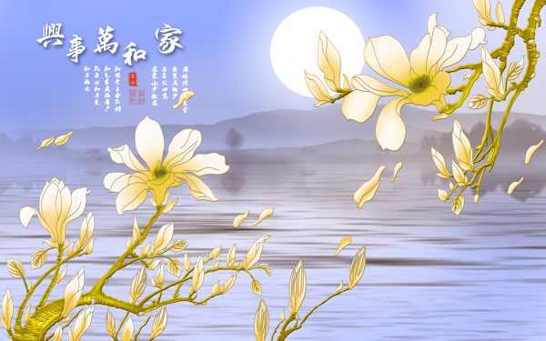 花瓣裝飾背景墻
