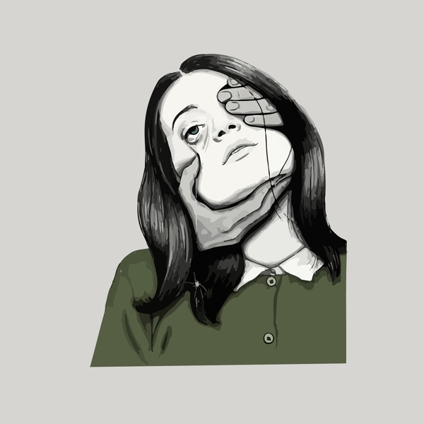 印花矢量圖人物女人靈異風(fēng)男裝免費(fèi)素材