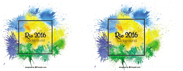 水彩喷溅里约奥运会2016背景矢量图