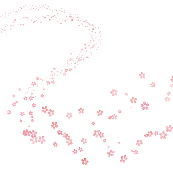 粉色漂浮五瓣花飞舞分图层原创
