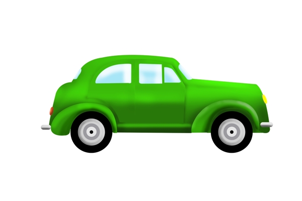 一辆绿色汽车插图