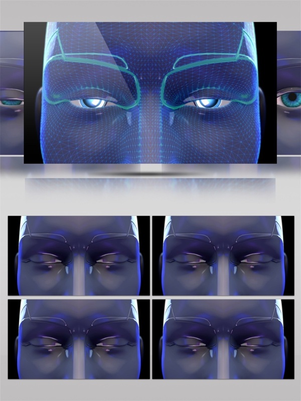 蓝光虚拟人脸视频素材