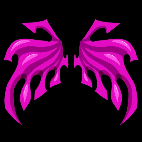紫色恶魔之翼翅膀插画