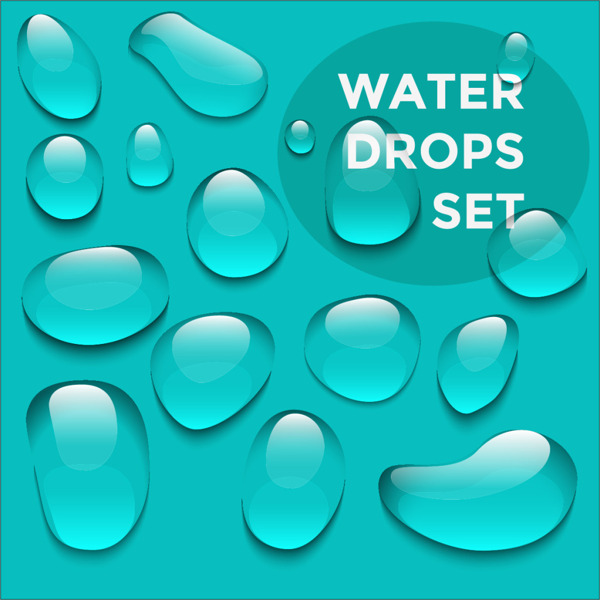 清澈透明的水滴水滴水珠水自然素材