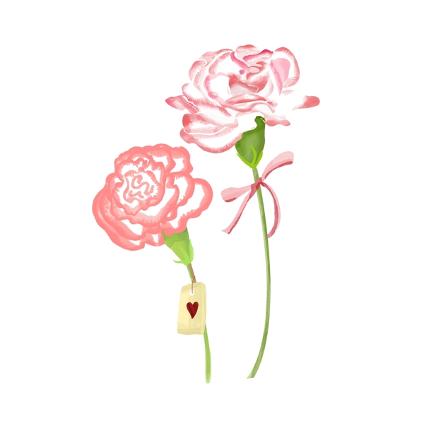 手绘水彩风清新植物花卉插画元素