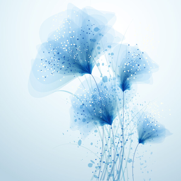 装饰画炫彩蓝色花卉