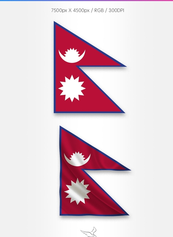 尼泊尔国旗分层psd