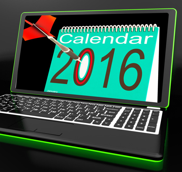 日歷2016筆記本電腦顯示未來的網(wǎng)站