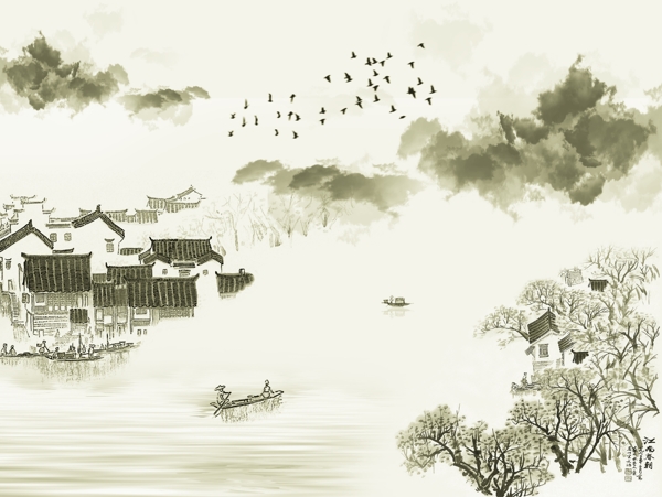 新中式背景墻