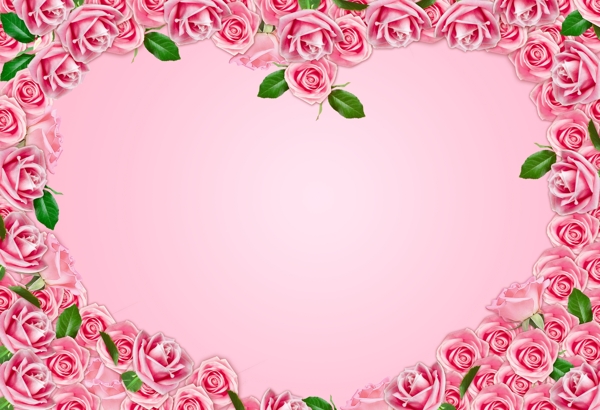 心形玫瑰花框