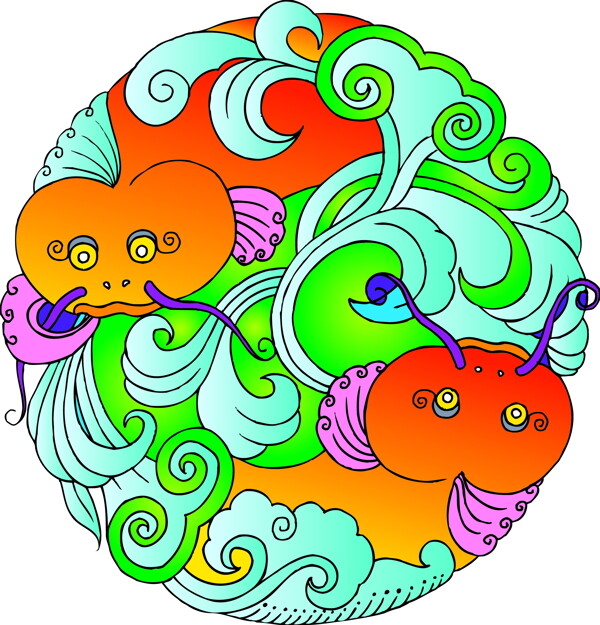 鳥(niǎo)獸吉祥插圖裝飾