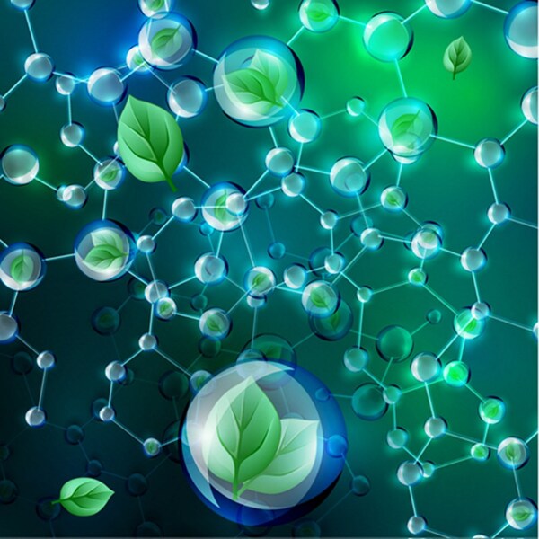 綠色植物分子矢量背景