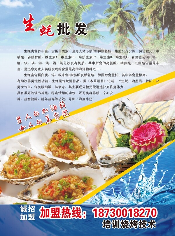 生蠔海鮮宣傳單圖片