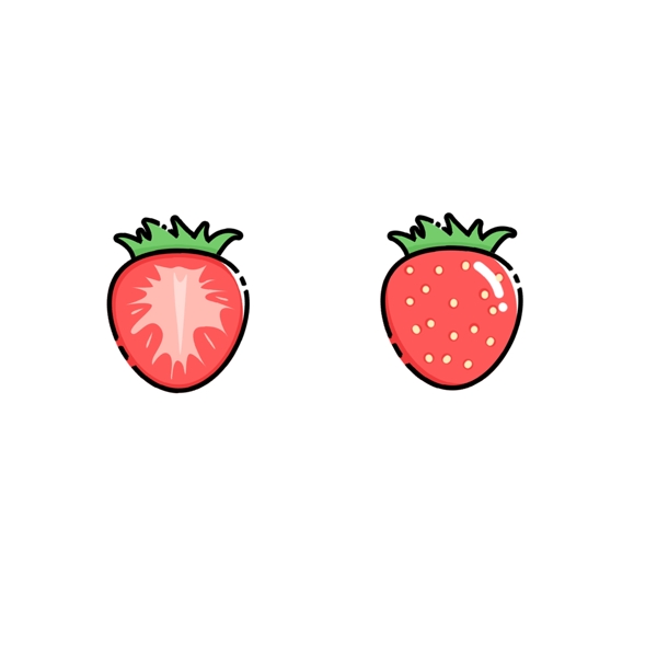 卡通矢量草莓水果