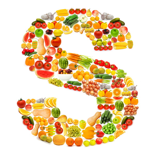 蔬菜水果组成的字母S图片