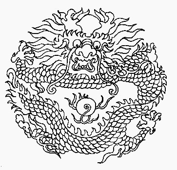 繡花動物龍動物色彩黑白色免費素材