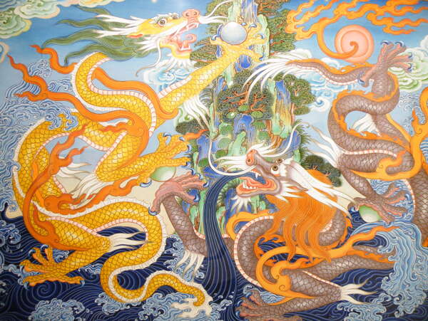 唐卡中的龍細節(jié)圖圖片