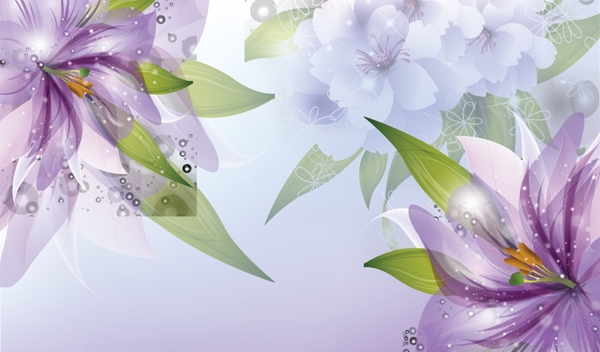 夢幻紫色花朵圖片