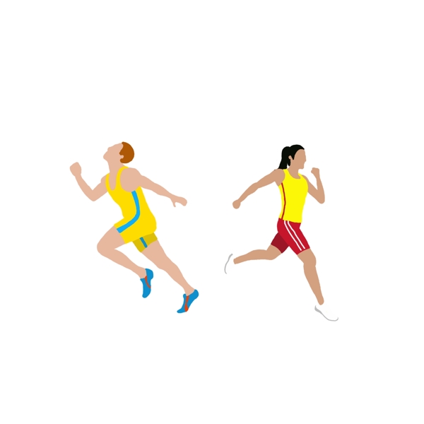 卡通运动跑步的人矢量图