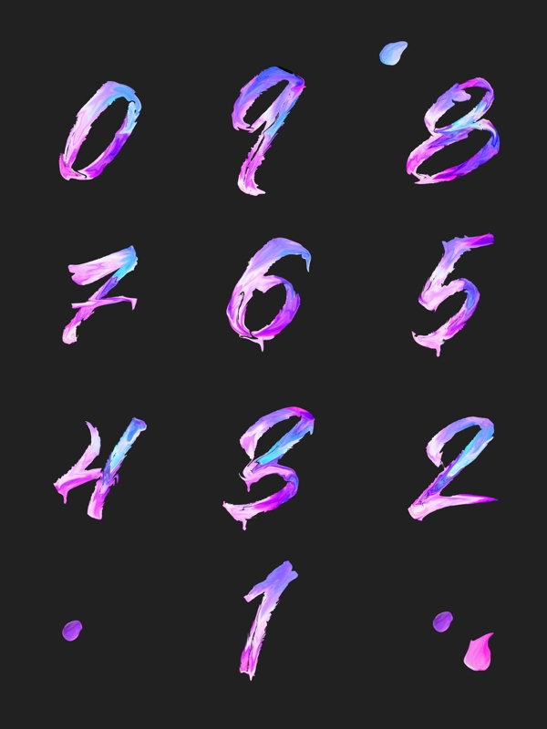 油漆星空炫彩數(shù)字藝術(shù)字