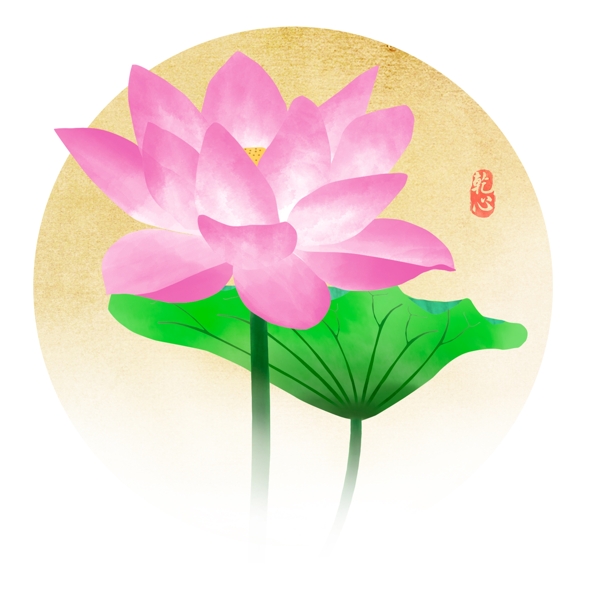 水彩風手繪花荷花可商用元素