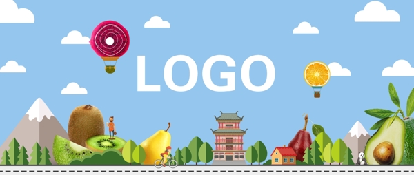 水果BANNER海報扁平化
