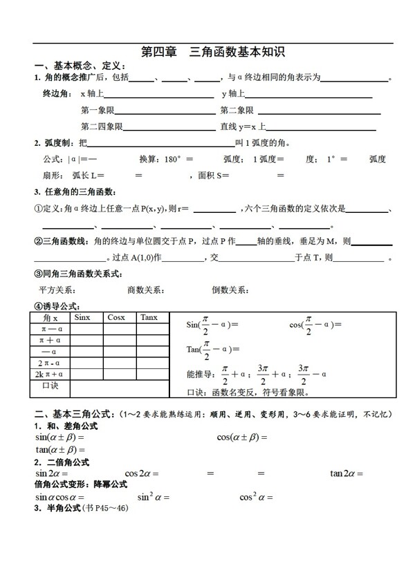 數(shù)學(xué)人教版下期基本知識(shí)概要