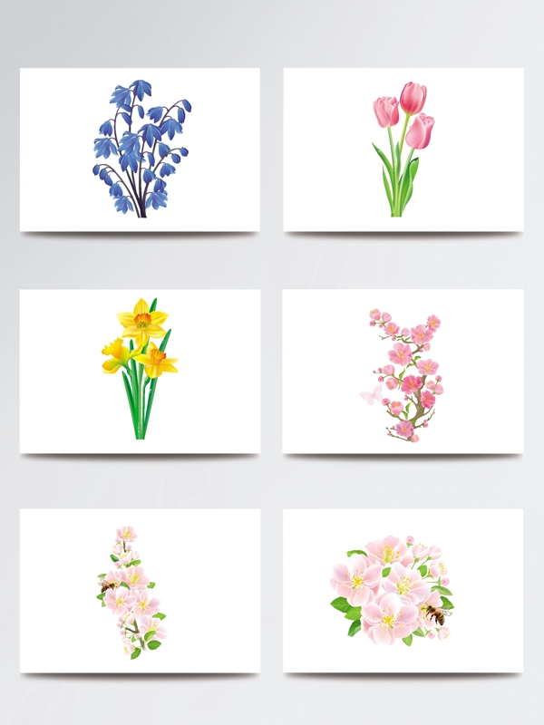 手绘装饰花朵素材合集