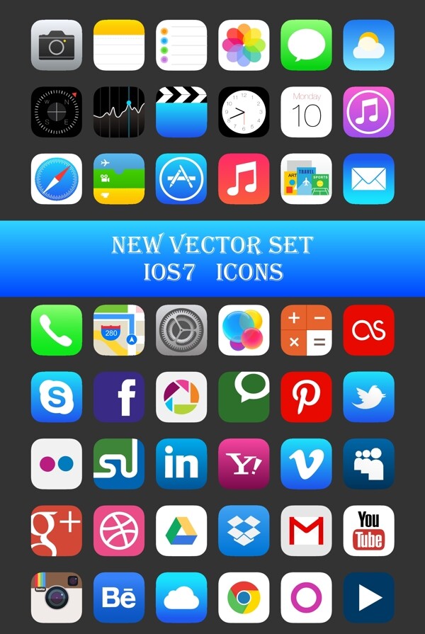 IOS7圖標矢量圖