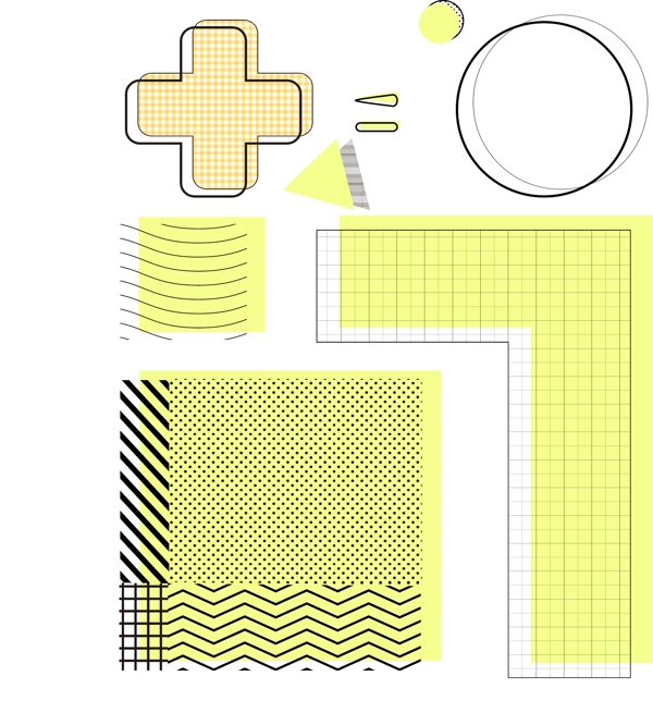 孟菲斯黄色几何图案