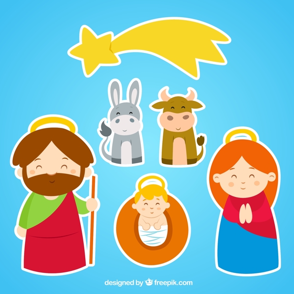 卡通耶稣诞生角色图片