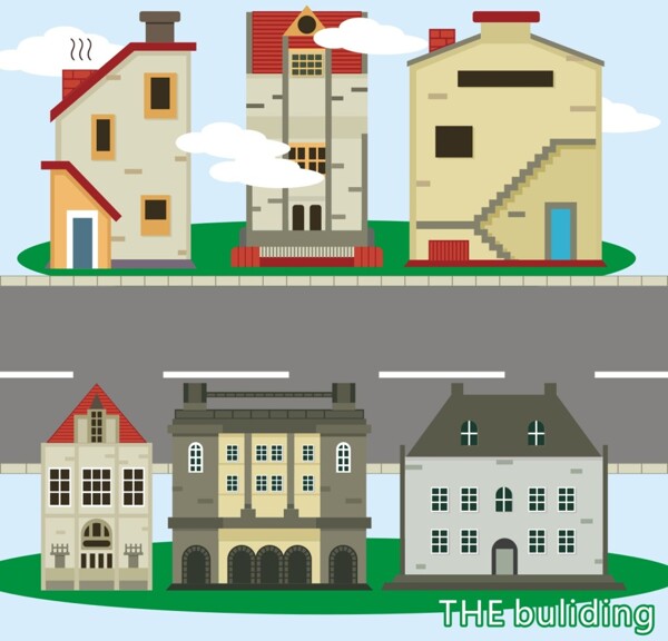 手繪卡通建筑